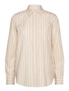 Rel Striped Poplin Shirt Tops Shirts Long-sleeved Beige GANT