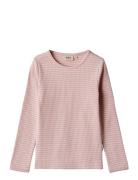 T-Shirt L/S Britt Tops T-shirts Long-sleeved T-Skjorte Pink Wheat