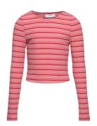 Frikke Ls Rib Tee Tops T-shirts Long-sleeved T-Skjorte Pink Grunt