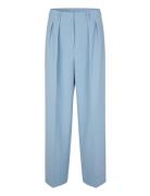 Fique Tailored Trousers Bottoms Trousers Wide Leg Blue Second Female