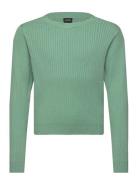 Nlffulla Ls Short Knit Tops T-shirts Long-sleeved T-Skjorte Green LMTD