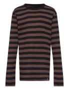 Midi Rib Tobino Tee Ls Tops T-shirts Long-sleeved T-Skjorte Brown Mads...