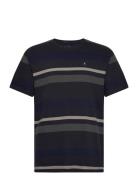 Calton Striped Tee Tops T-Kortærmet Skjorte Navy Clean Cut Copenhagen