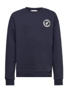 Printed Cotton Sweatshirt Tops Sweatshirts & Hoodies Sweatshirts Navy ...