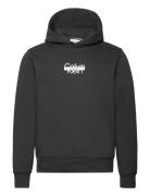 Cut Through Logo Hoodie Tops Sweatshirts & Hoodies Hoodies Black Calvi...