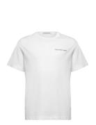Chest Inst. Logo Ss T-Shirt Tops T-Kortærmet Skjorte White Calvin Klei...