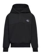 Mix Media Monochrome Hoodie Tops Sweatshirts & Hoodies Hoodies Black C...