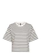 Pcchilli Summer 2/4 Sweat Stripe Noos Bc Tops T-shirts & Tops Short-sl...