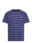 Classic Fit Striped Soft Cotton T-Shirt Tops T-Kortærmet Skjorte Navy ...