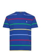 Classic Fit Striped Jersey T-Shirt Tops T-Kortærmet Skjorte Blue Polo ...