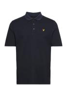 Tonal Texture Polo Tops Polos Short-sleeved Navy Lyle & Scott