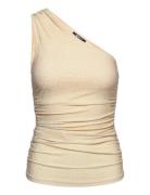 Gold Ruched Shoulder Top Tops T-shirts & Tops Sleeveless Gold Gina Tri...