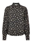 Mschnathasia Ladonna Shirt Aop Tops Shirts Long-sleeved Black MSCH Cop...