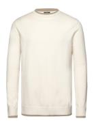 Eaton Knit Crew Tops Knitwear Round Necks Cream Denham