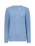 Sc-Glenda Tops Knitwear Jumpers Blue Soyaconcept