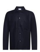 Slh-Conrad Overshirt Ls Tencel Tops Overshirts Navy Selected Homme