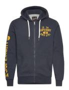 Athletic Coll Graphic Ziphood Tops Sweatshirts & Hoodies Hoodies Navy ...
