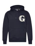 G Graphic Hoodie Tops Sweatshirts & Hoodies Hoodies Navy GANT