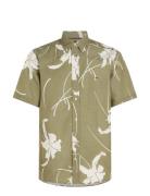Large Tropical Prt Shirt S/S Tops Shirts Short-sleeved Khaki Green Tom...