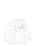 Embroidered Butterflies T-Shirt Tops T-shirts Long-sleeved T-Skjorte W...