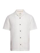 Akleon S/S Waffle Shirt Tops Shirts Short-sleeved White Anerkjendt