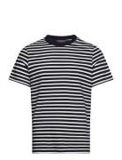 Durwin Striped Tee Tops T-Kortærmet Skjorte White Morris