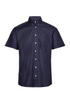 Bs Murray Modern Fit Shirt Tops Shirts Short-sleeved Navy Bruun & Sten...