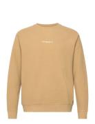 Christopher Crew Neck Tops Sweatshirts & Hoodies Sweatshirts Beige Fat...