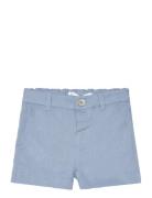Linen-Blend Bermuda Shorts Bottoms Shorts Blue Mango