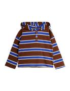 Stripe Lw Hoodie Tops Sweatshirts & Hoodies Hoodies Brown Mini Rodini