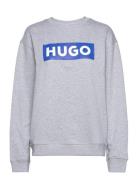 Classic Crew_B Tops Sweatshirts & Hoodies Sweatshirts Grey HUGO BLUE