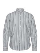 Reg Dobby Stripe Shirt Tops Shirts Casual Blue GANT