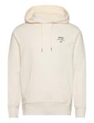 Logo Script Hoodie Tops Sweatshirts & Hoodies Hoodies Cream GANT