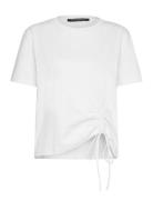 Rallie Cotton Rouched T-Shirt Tops T-shirts & Tops Short-sleeved White...