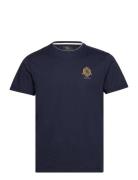 Heritage Logo Tee Tops T-Kortærmet Skjorte Navy Hackett London