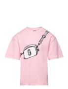 Short Sleeves Tee-Shirt Tops T-Kortærmet Skjorte Pink Little Marc Jaco...