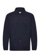 Gmnt Dyed Cotton Linen Overshirt Tops Overshirts Navy GANT