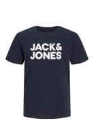 Jjecorp Logo Tee Ss O-Neck Noos Jnr Tops T-Kortærmet Skjorte Blue Jack...