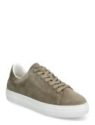 Slhdavid Chunky Clean Suede Trainer B Low-top Sneakers Khaki Green Sel...