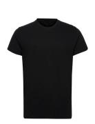 Regular Fit Round Neck T-Shirt Tops T-Kortærmet Skjorte Black Revoluti...