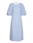 Reno Pastis Long Dress Knælang Kjole Blue Noella