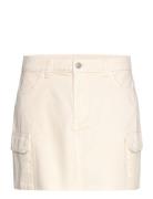 Orla Cargo Denim Skirt Kort Nederdel Beige Bubbleroom