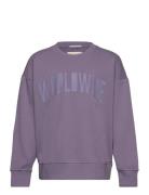 Over Printed Sweatshirt Tops Sweatshirts & Hoodies Sweatshirts Purple ...