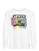 Levi's Racing Box Tab Tee Tops T-shirts Long-sleeved T-Skjorte White L...