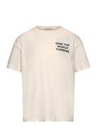 Over Printed T-Shirt Tops T-Kortærmet Skjorte Cream Tom Tailor