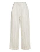 Denise Linen Trousers Bottoms Trousers Wide Leg Cream Gina Tricot