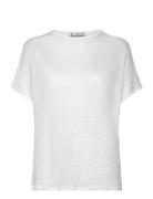 100% Linen T-Shirt Tops T-shirts & Tops Short-sleeved White Mango