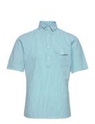 Men's Shirt: Casual Poplin Designers Shirts Short-sleeved Green Eton