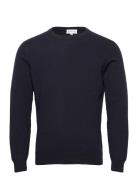 Man O-Neck Plain Designers Knitwear Round Necks Navy Davida Cashmere