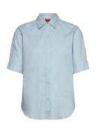 The Summer Shirt Tops Shirts Short-sleeved Blue HUGO